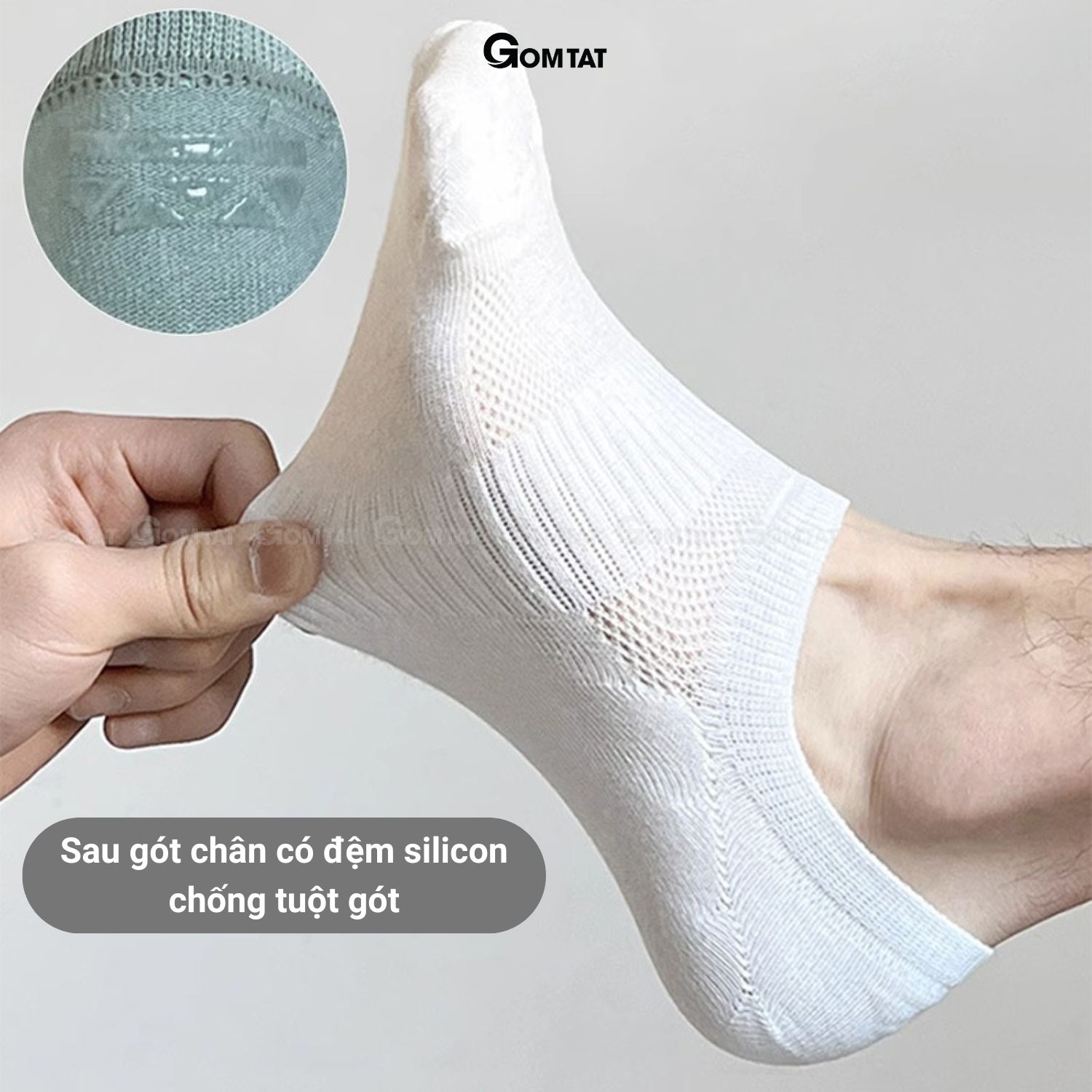 Combo 7 đôi tất lười nam chống tuột gót GOMAT, chất liệu cotton êm mềm mịn mát, cực êm chân - HAI-MIA-1401-CB7