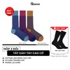 Hộp 3 đôi tất đi giày tây cao cấp GOMTAT chất liệu cotton tự nhiên, hút ẩm thoáng khí, khử mùi êm chân - LYS-2203-CB3