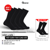 Combo 4 đôi tất vớ nam cổ cao công sở đi giày tây GOMTAT, chất liệu cao cấp họa tiết gân chìm màu đen-FIVE-TAY10-DEN-CB4
