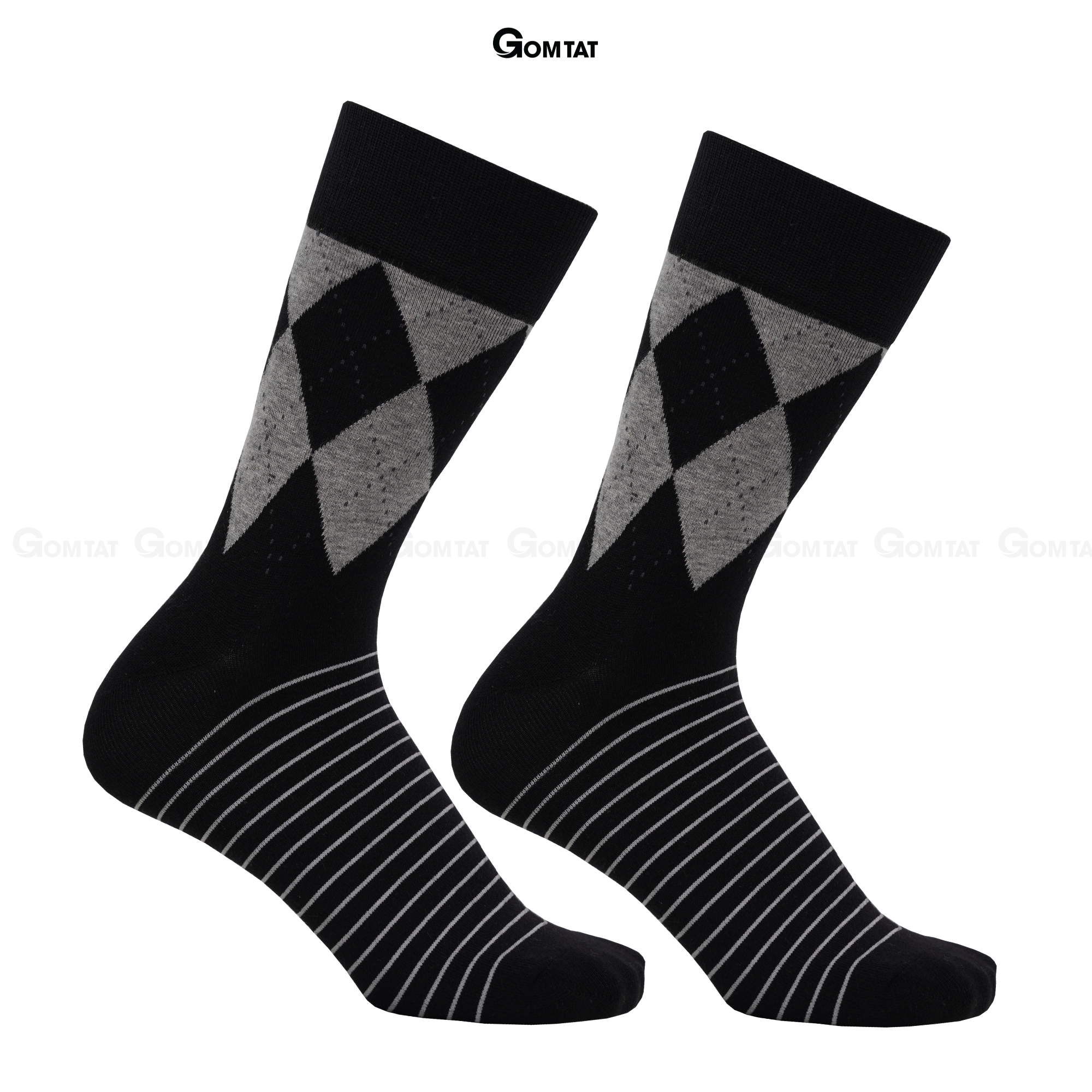 Tất đi giày tây nam cổ cao GOMTAT cao cấp mẫu MIX07, vớ nam công sở chất liệu cotton mềm mại, hút ẩm thoáng khí Menswear - GOM-MIX07-1DOI