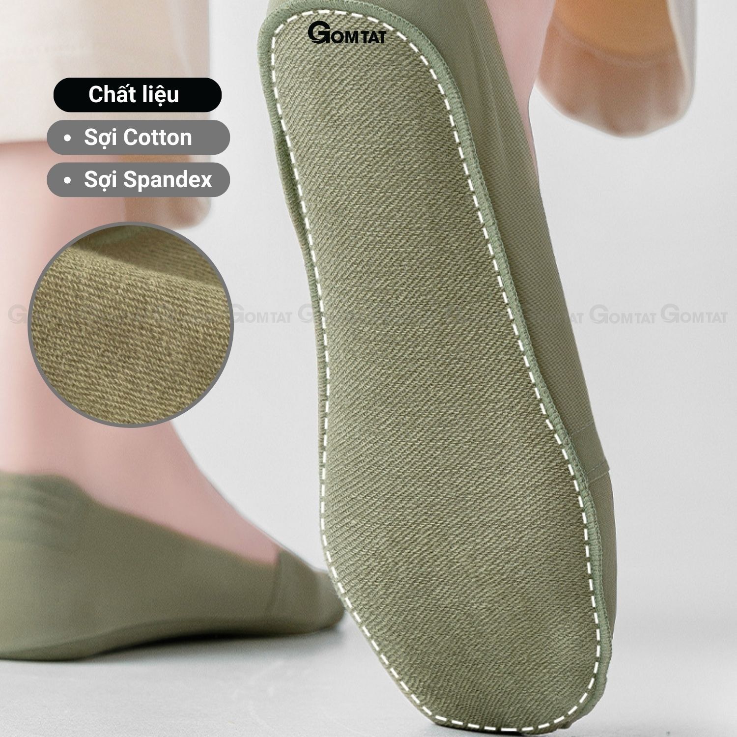 Combo 5 đôi tất lười nữ đi giày búp bê GOMTAT, chất liệu lụa cotton mềm mát, thấm hút thoáng khí - TATLUA-UYE-7002-CB5