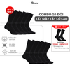 Hộp 10 đôi vớ nam cổ cao công sở GOMTAT mẫu gân chìm màu đen, chất liệu cotton, thoáng mát - GOM-TAYGANCHIM-DEN-CB10