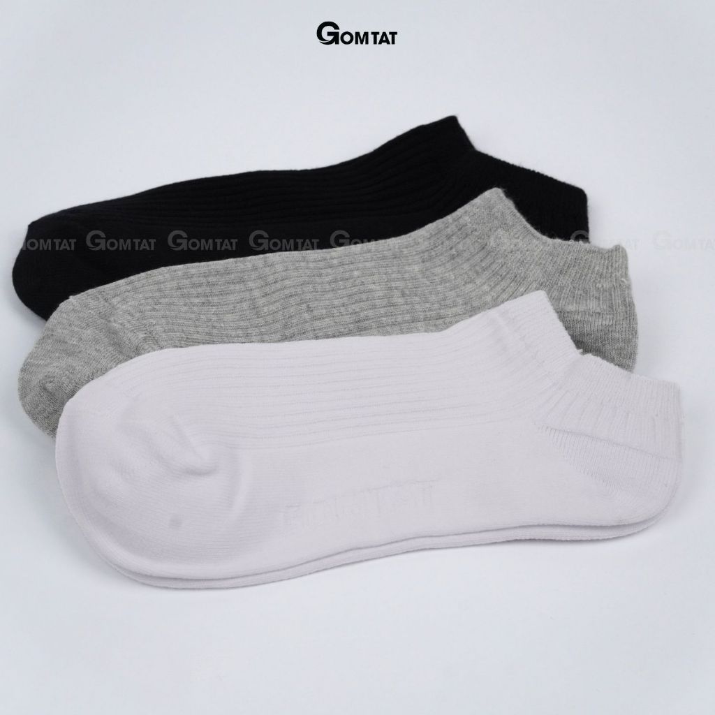 Combo 5 đôi tất cổ ngắn nam GOMTAT gân chìm, chất liệu cotton hút ẩm thoáng khí khử mùi -FIVE-TAY10-NGAN-CB5