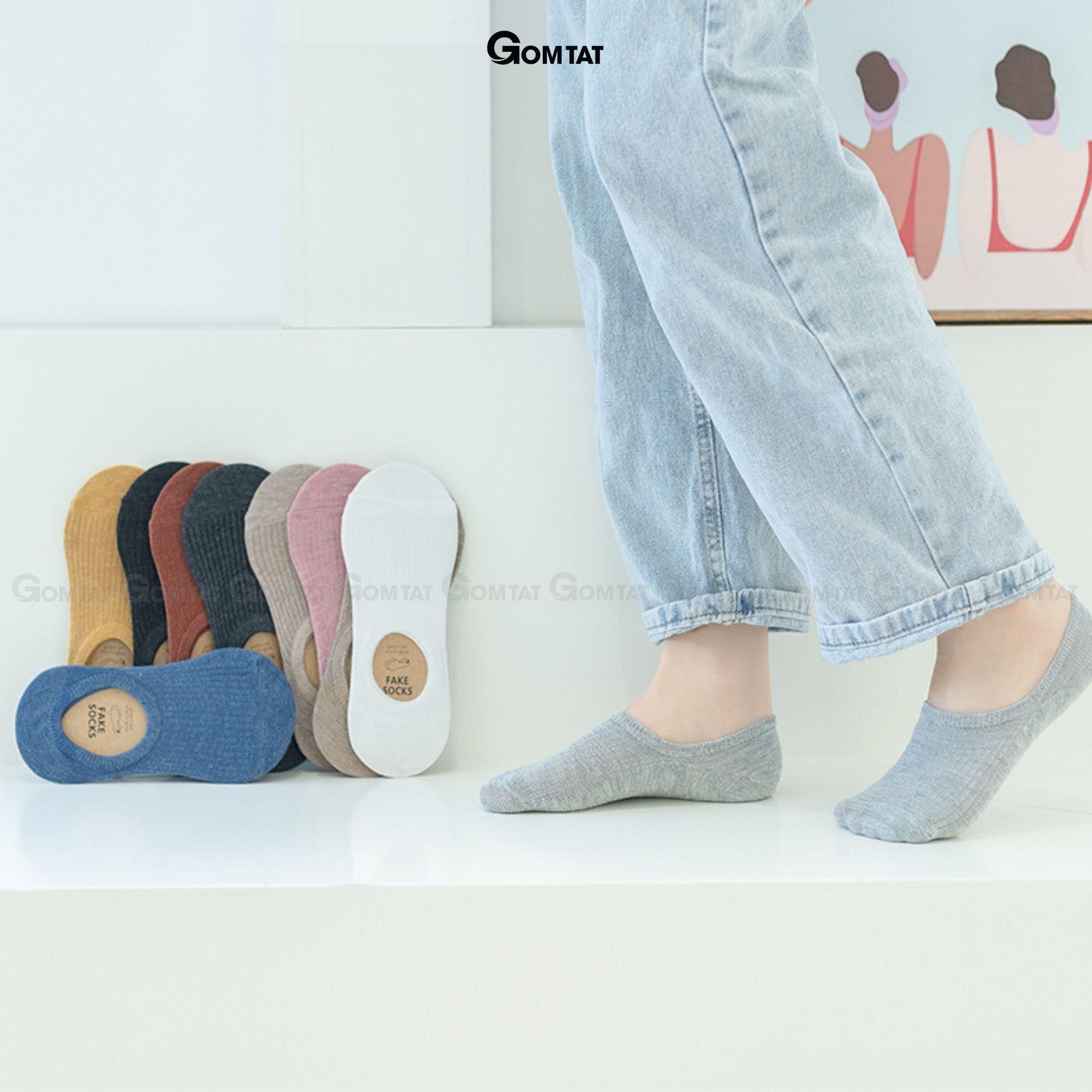 Tất lười nữ đi giày búp bê nhiều màu, vớ lười nữ chất liệu sợi cotton cao cấp có thun cổ chống tuột gót, tất lười nữ Đen, vớ nữ đi giày búp bê, Women - HAI-FIVE-2006-1DOI