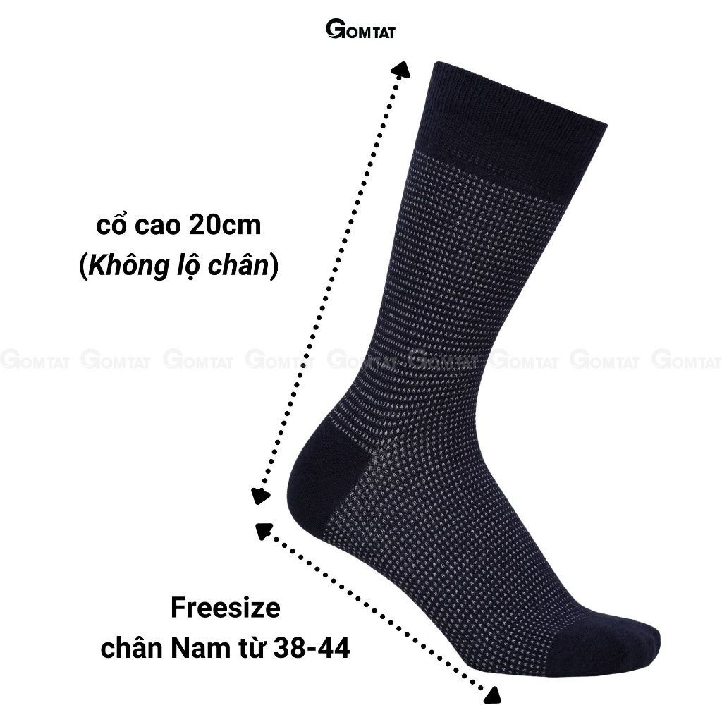 Hộp 5 đôi tất vớ nam công sở cổ cao GOMTAT chất liệu cotton cao cấp, hút ẩm, thoáng khí chống mùi hôi - TATGIAYTAY01-CB5