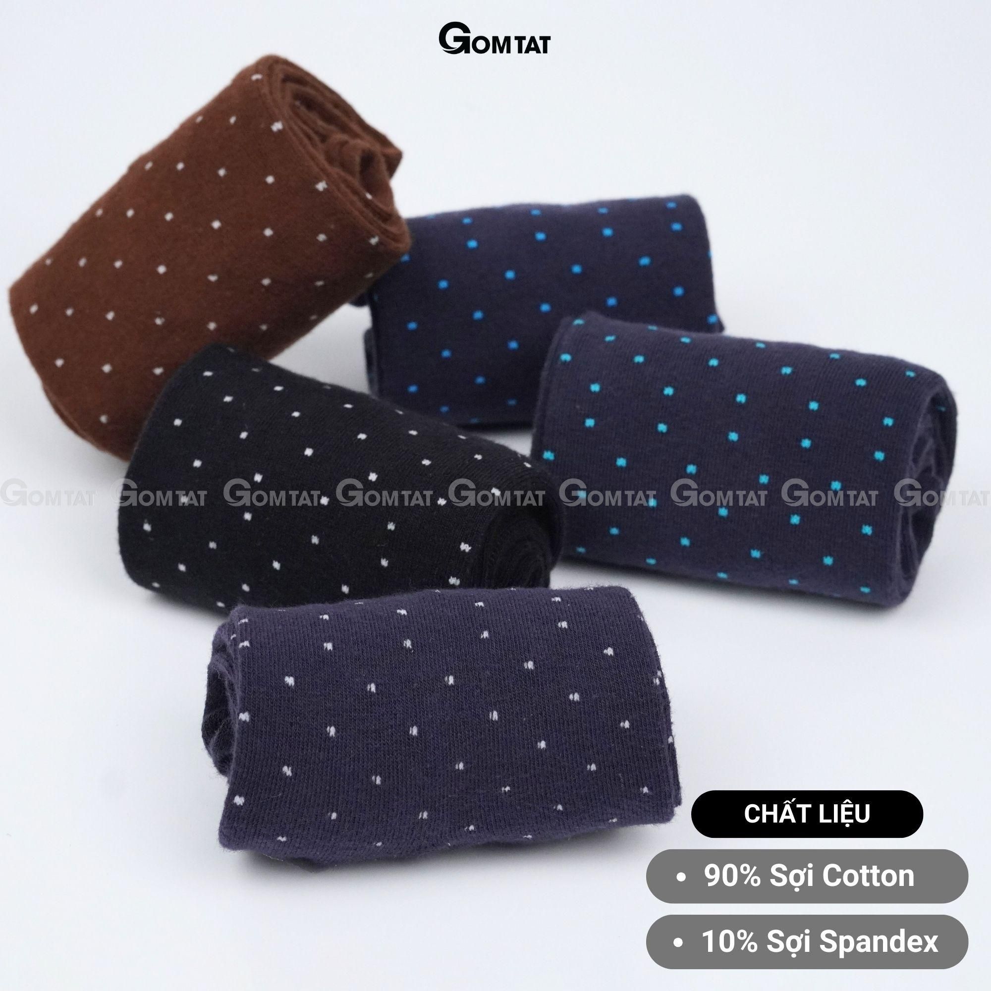Tất nam cổ cao Chấm Bi, dòng tất đi giày tây cao cấp, vớ nam cổ cao chất cotton hút ẩm, thoáng khí, tất nam công sở, vớ đi giày tây Menswear - GOM-CHAMBI-1DOI
