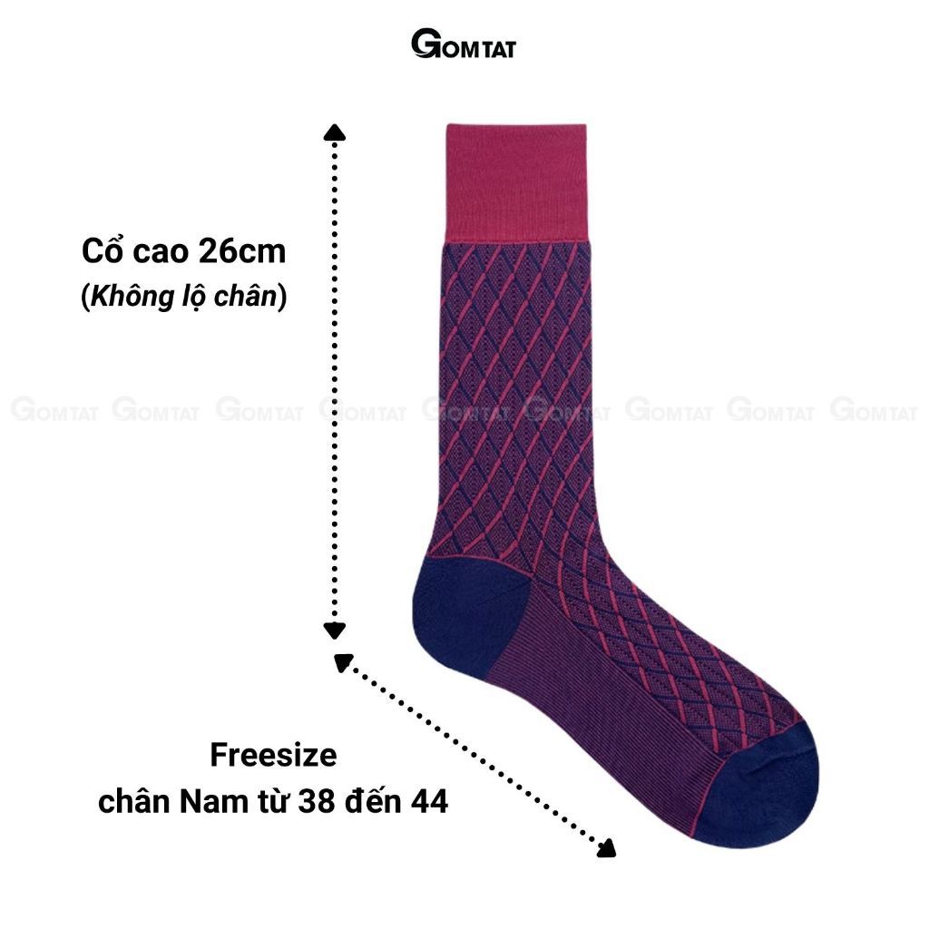 Hộp 3 đôi tất đi giày tây cao cấp GOMTAT chất liệu cotton tự nhiên, hút ẩm thoáng khí, khử mùi êm chân - LYS-2203-CB3