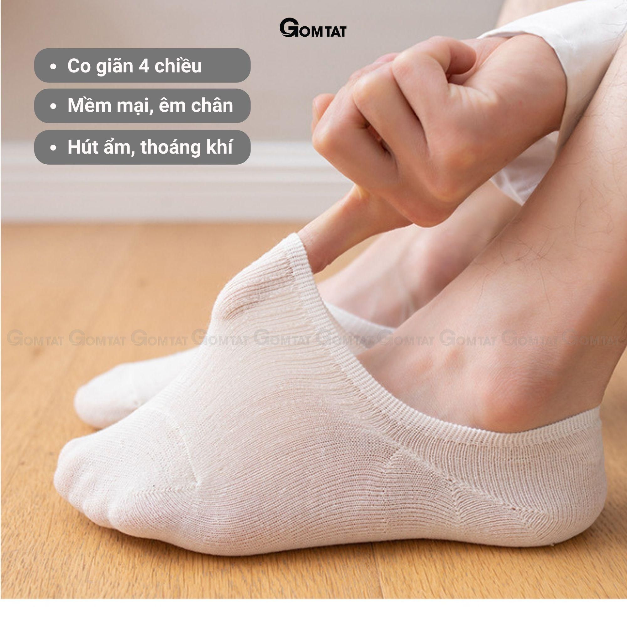 Tất lười nữ đi giày búp bê nhiều màu, vớ lười nữ chất liệu sợi cotton cao cấp có thun cổ chống tuột gót, tất lười nữ Đen, vớ nữ đi giày búp bê, Women - HAI-FIVE-2006-1DOI