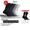 Hộp 5 đôi tất giày tây nam cổ cao GOMTAT hoạ tiết sọc chéo, chất liệu cotton cao cấp thoáng mát  - GOM-TAYCHEO-CB5