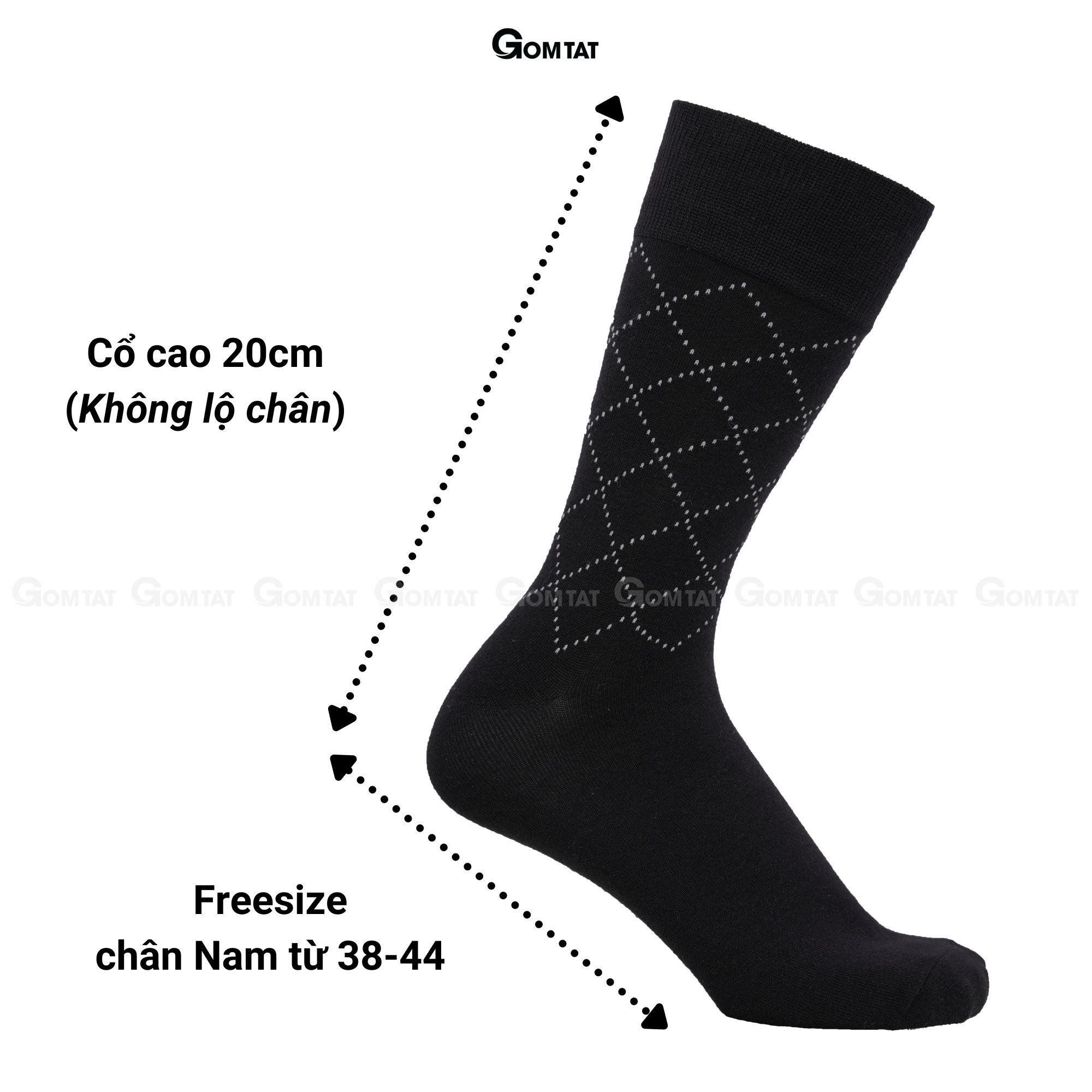 Tất Nam Công Sở Cổ Cao Họa Tiết Sọc Chéo, Tất Vớ Giày Tây Nam Cao Cấp Menswear  Chất Cotton Hút Ẩm Thoáng Khí - GOM-TAYCHEO-1DOI