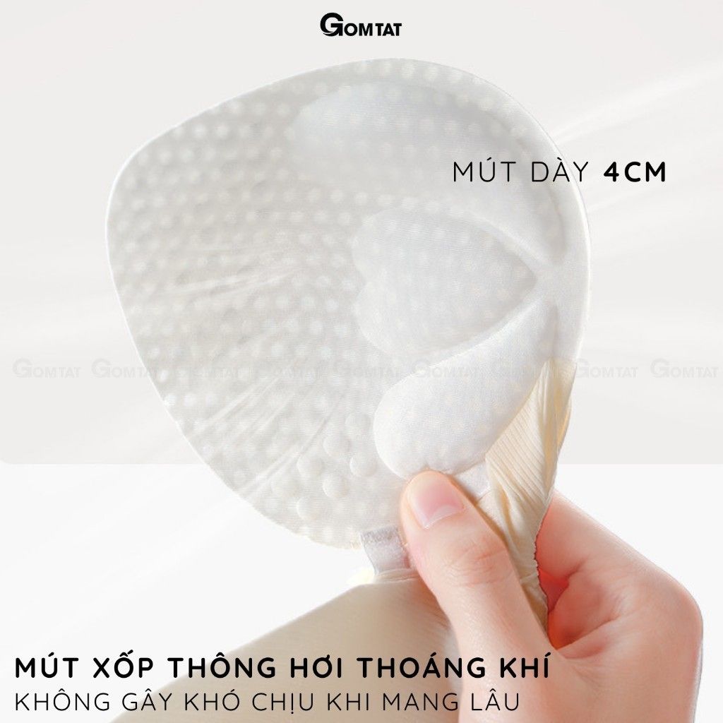 Áo ngực đúc su không gọng có đệm mút dày 4cm GOMTAT, nâng ngực tạo khe hở lưng chữ U gợi cảm - SA-9736