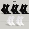 Hộp 5 đôi tất nam nữ cổ cao GOMTAT thoáng khí, vớ trơn chất cotton khử mùi êm chân - PRI-2505-CB5