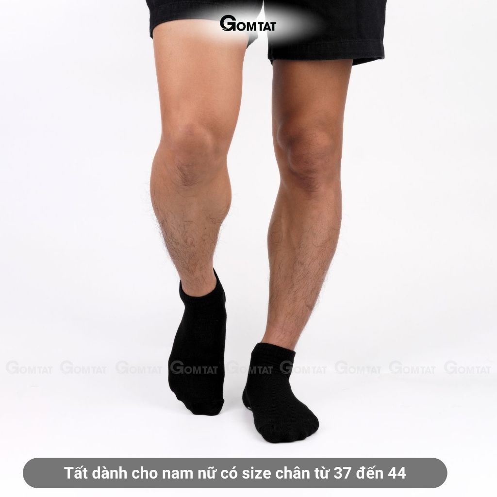Combo 10 đôi tất nam nữ cổ thấp GOMTAT, vớ ngắn cổ nam nữ, hút ẩm thoáng khí, khử mùi chân - GOMSOCKS-NGAN-CB10