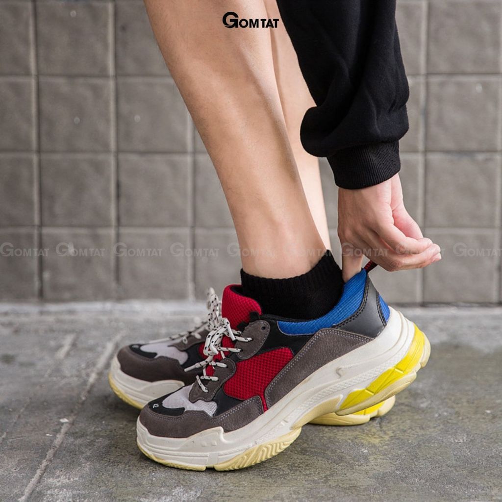 Combo 10 đôi tất cổ thấp nam nữ trơn GOMTAT, chất liệu cotton êm chân, hút ẩm thoáng khí khử mùi - GOM-KLB-TRONNGAN-CB10