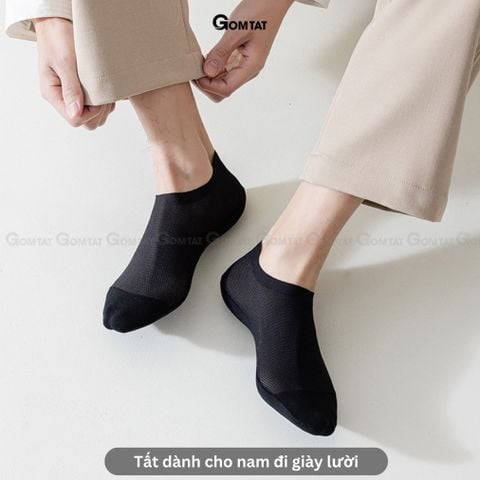  Combo 6 đôi tất nam đi giày lười GOMTAT, có đệm silicon chống tuột gót, mặt lưới thoáng khí - HAILUOI-PO-3019-CB6 