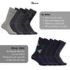 Hộp 10 đôi tất cổ cao công sở nam GOMTAT màu xám và xanh, chất liệu cotton, khử mùi thoáng khí - GOM-MIX18-CB10