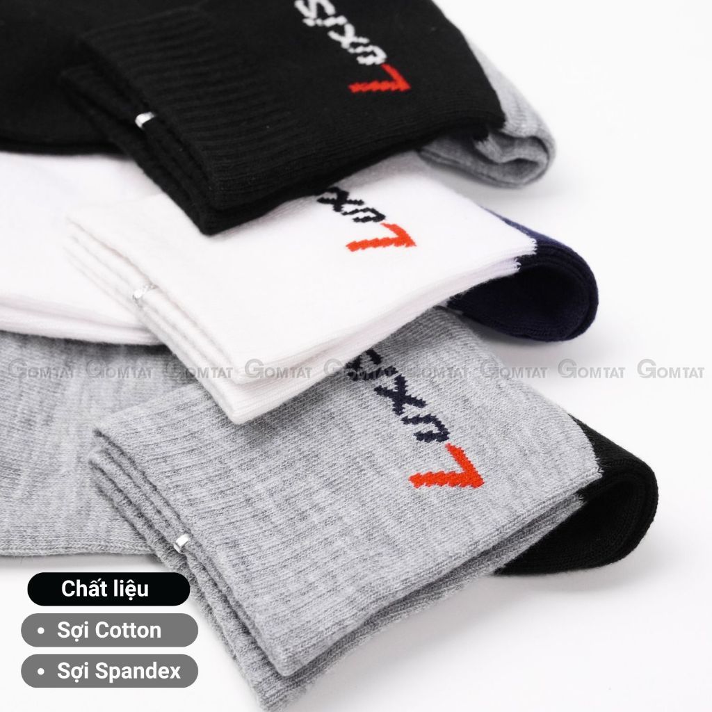 Combo 5 đôi vớ cổ cao nam nữ GOMTAT cao cấp, tất cổ cao nam nữ chất cotton mềm mịn hút ẩm thoáng khí - LUXIS-LD-S06-CB5
