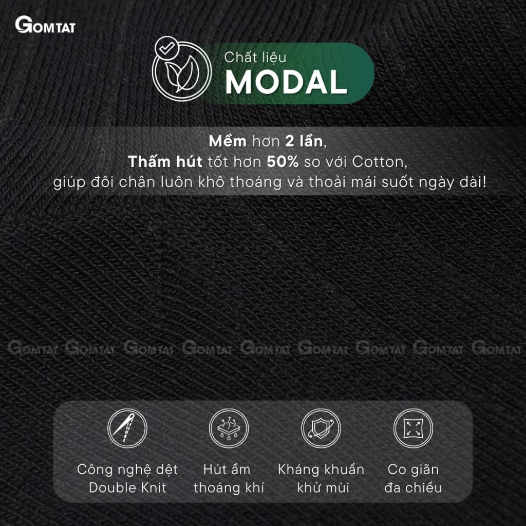 Hộp 5 đôi tất nam đi giày tây GOMTAT, chất liệu sợi Modal gỗ sồi cao cấp kháng khuẩn khử mùi - MODAL-STA-5012-CB5