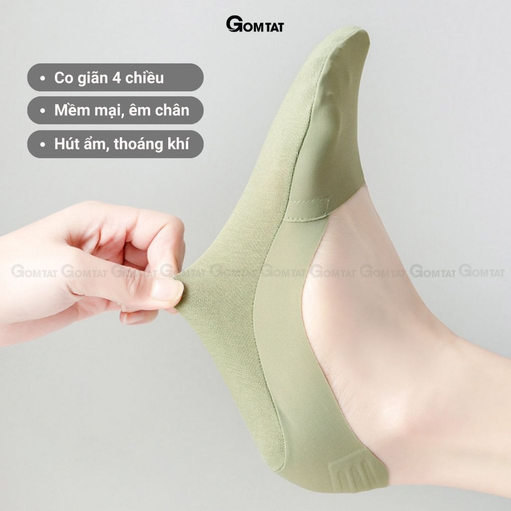 Combo 5 đôi tất đi giày búp bê nữ cao cấp GOMTAT, chất liệu cotton êm chân kháng khuẩn khử mùi  -PO-LOSOCK-LUA-3015-CB5