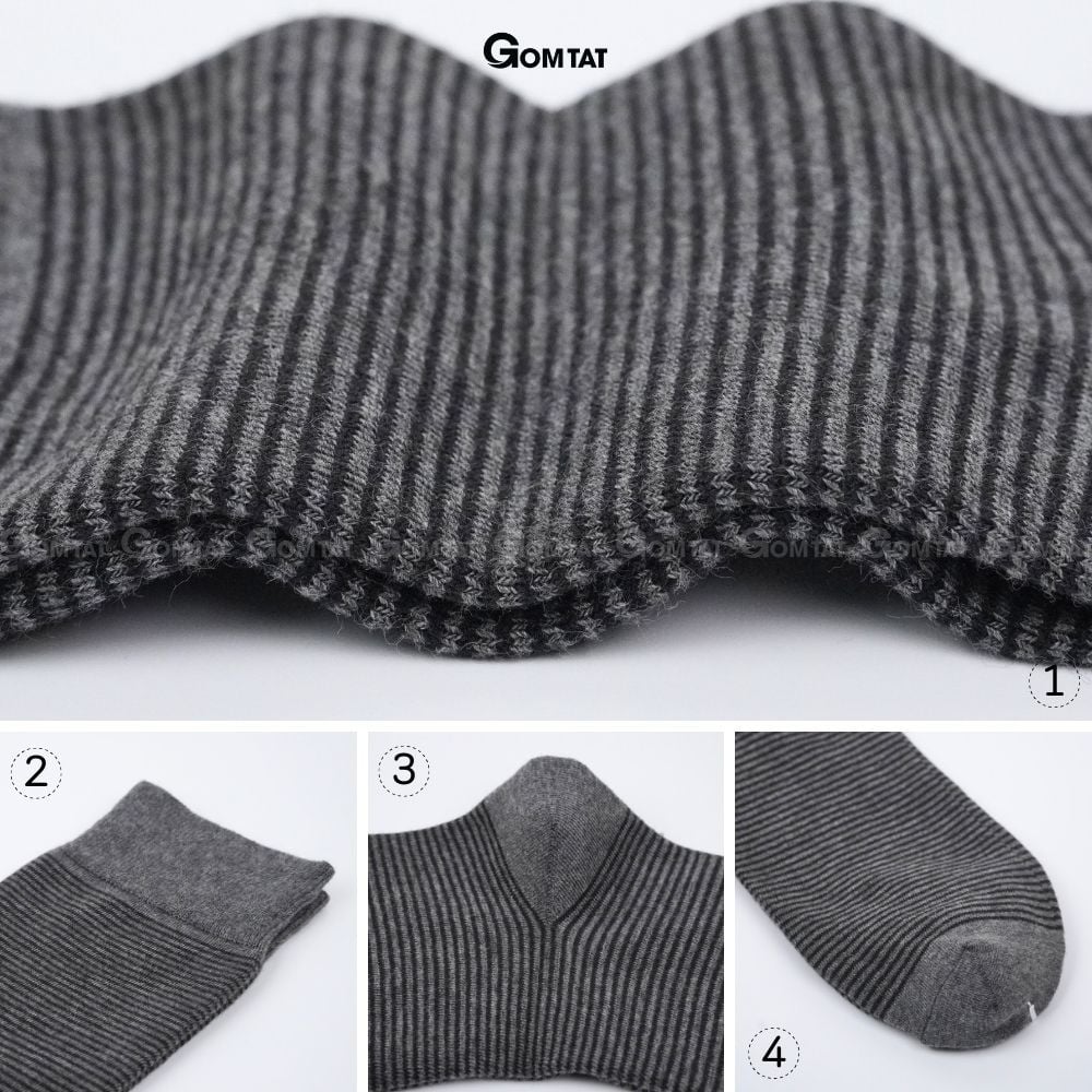 Hộp 5 đôi tất cổ cao nam đi giày tây GOMTAT mẫu MIX02, chất liệu cotton cao cấp, hút ẩm, thoáng khí  -GOM-MIX02-CB5