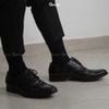 Hộp 10 đôi vớ nam cổ cao công sở GOMTAT mẫu gân chìm màu đen, chất liệu cotton, thoáng mát - GOM-TAYGANCHIM-DEN-CB10
