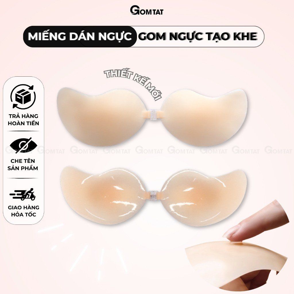 Áo bra dán nâng ngực tạo khe thiết kế trái xoài, miếng dán nâng ngực siêu bám dính, chống thấm nước GOMTAT - SA-0022