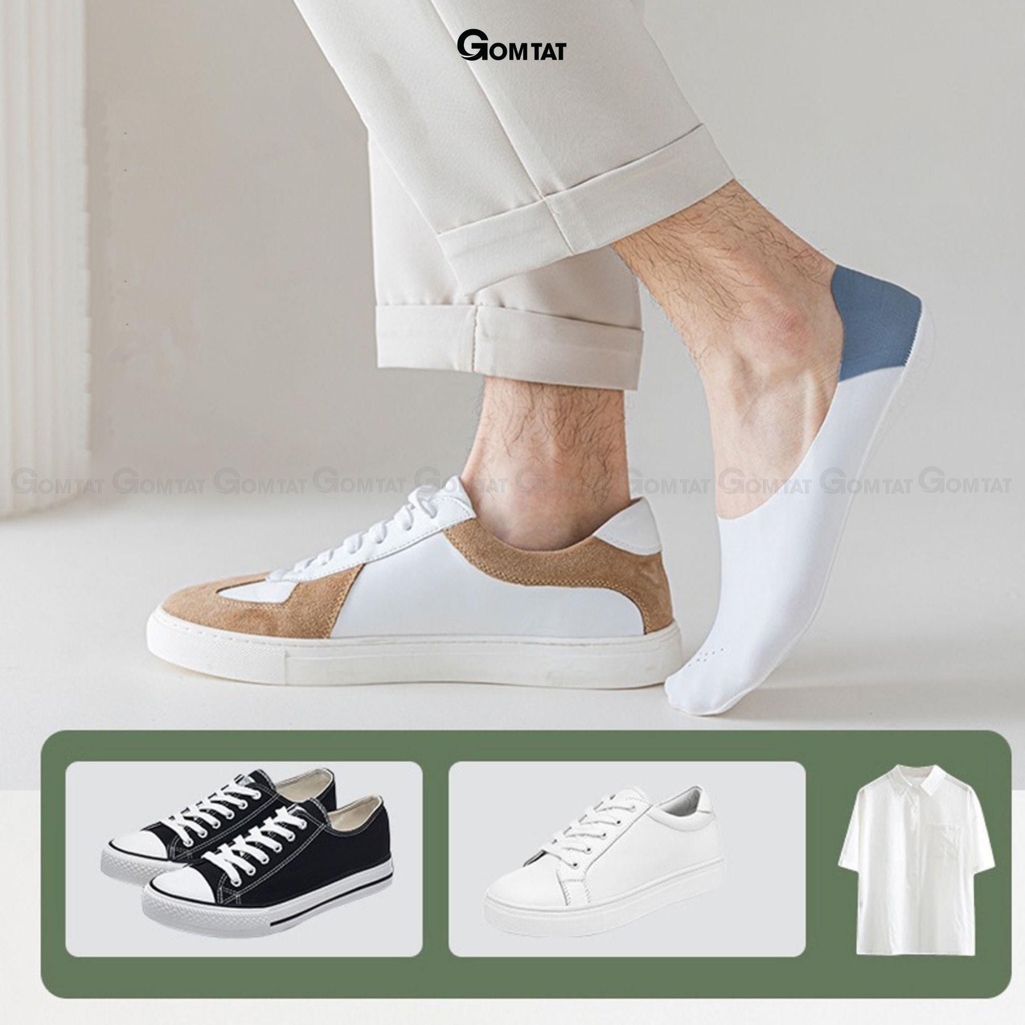 Tất vớ lười nam GOMTAT chất liệu cotton co giãn cực tốt, bề mặt có lỗ thông hơi thoáng khí  Menswear- LUA-SUX-1104-1DOI
