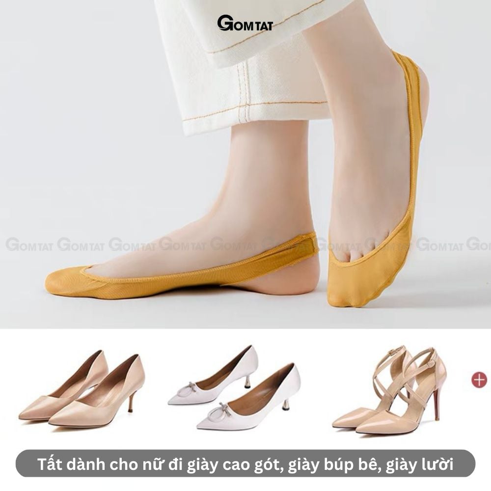 Combo 5 đôi tất đi giày cao gót nữ GOMTAT, chất liệu cotton thoáng khí - CAOGOT-SUX-19218-CB5