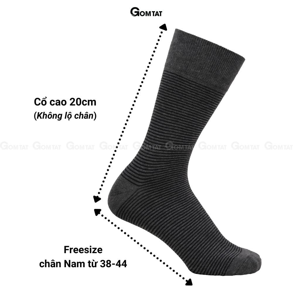 Hộp 5 đôi tất cổ cao nam đi giày tây GOMTAT mẫu MIX02, chất liệu cotton cao cấp, hút ẩm, thoáng khí  -GOM-MIX02-CB5