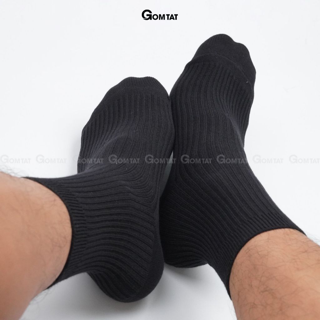 Combo 10 đôi tất cổ lửng nam trơn màu GOMTAT mẫu gân chìm, chất liệu cotton cao cấp mềm mại - FIVE-TAY10-LUNG-CB10