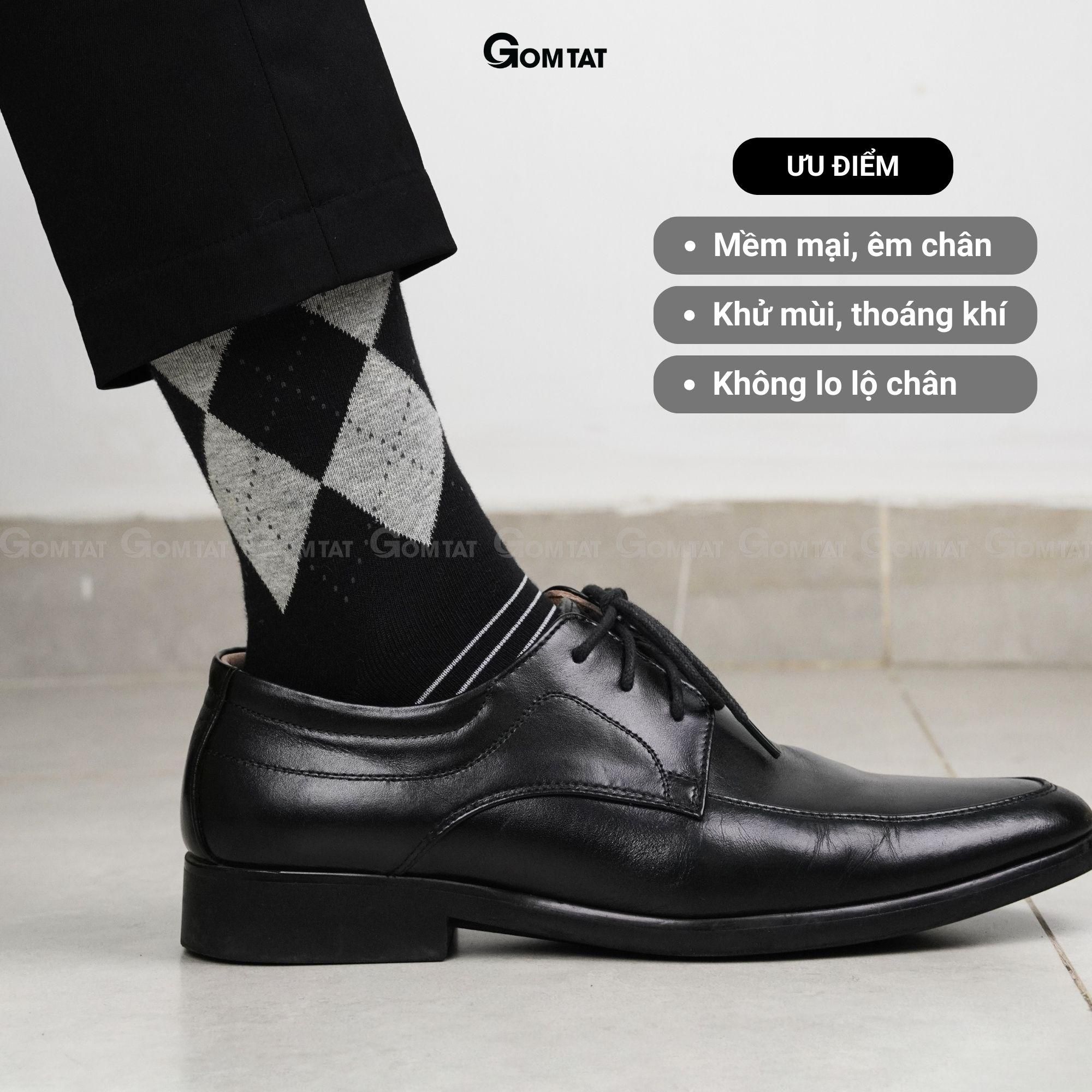 Tất đi giày tây nam cổ cao GOMTAT cao cấp mẫu MIX07, vớ nam công sở chất liệu cotton mềm mại, hút ẩm thoáng khí Menswear - GOM-MIX07-1DOI