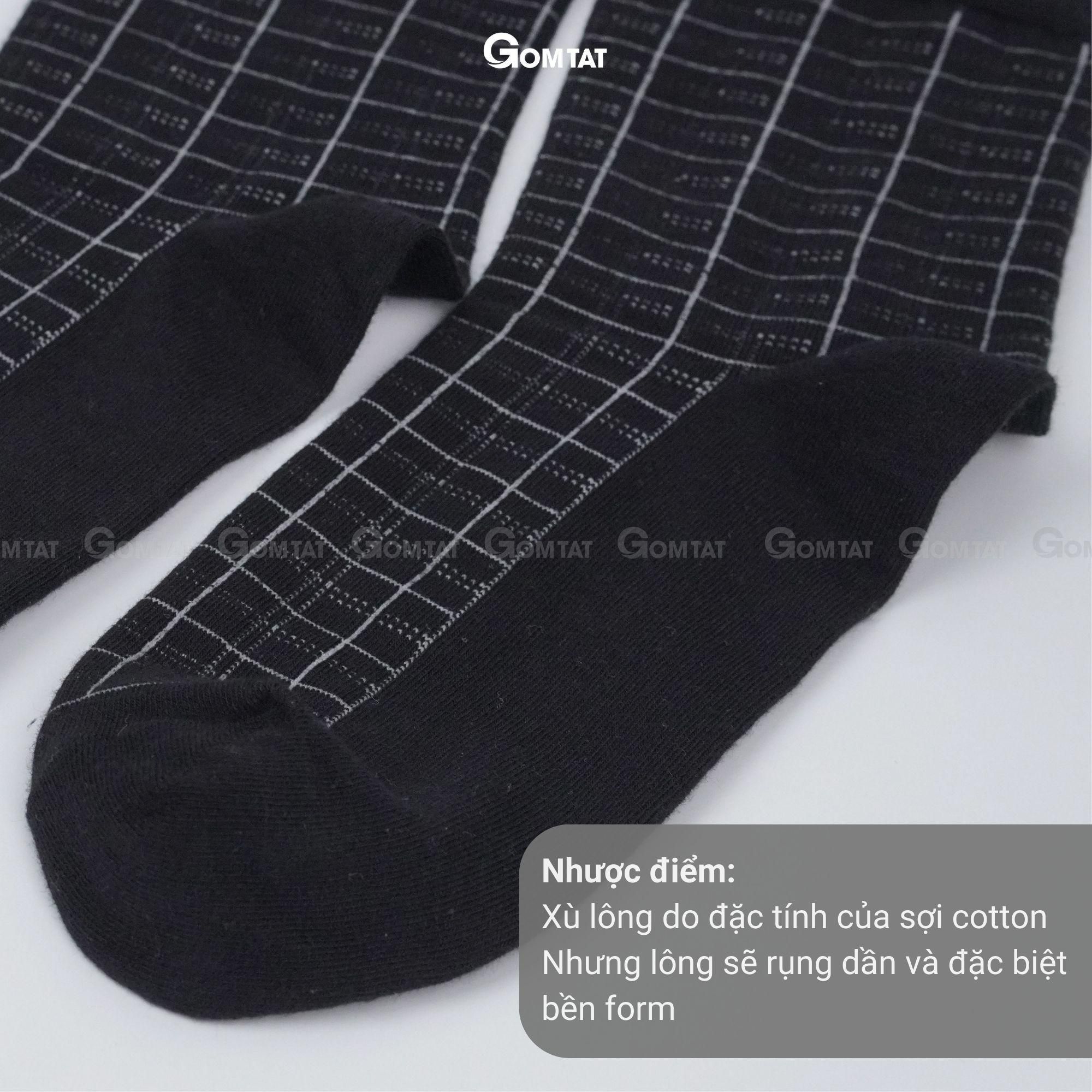Tất nam cổ cao công sở họa tiết, vớ cao cổ nam đi giày tây chất liệu cotton cao cấp thoáng mát Menswear - GOM-TAY11-DENCAROTRANG