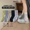 Set 5 đôi vớ nữ cổ cao GOMTAT họa tiết cute, tất nữ cotton cao cấp mềm mại, êm chân – JIN-2512-CB5
