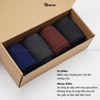 Hộp 4 đôi tất nam công sở GOMTAT mẫu sọc xương cá, chất liệu cotton cao cấp thoáng khí êm chân  -GOM-MIX14-CB4