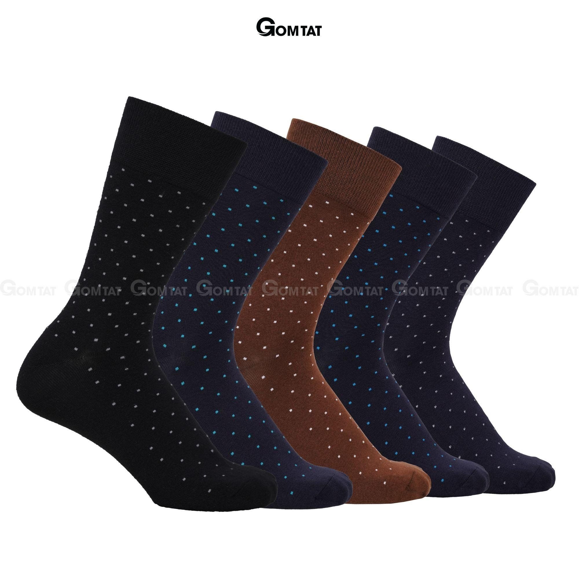 Tất nam cổ cao Chấm Bi, dòng tất đi giày tây cao cấp, vớ nam cổ cao chất cotton hút ẩm, thoáng khí, tất nam công sở, vớ đi giày tây Menswear - GOM-CHAMBI-1DOI