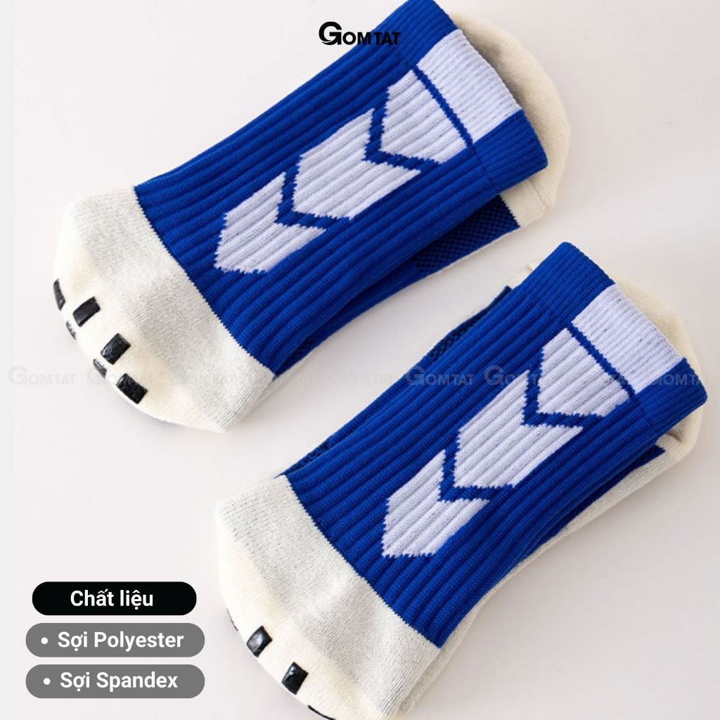 Set 5 đôi tất thể thao nam đá bóng GOMTAT, chất liệu cotton, silicon chống trượt - DABONG-506-CB5