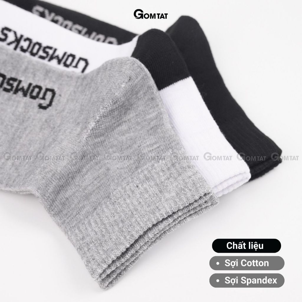 Combo 5 đôi tất nam nữ cổ cao GOMTAT basic, vớ trơn cổ cao mềm mịn, hút ẩm thoáng khí, khử mùi chân - GOMSOCKS-CAO-5DOI
