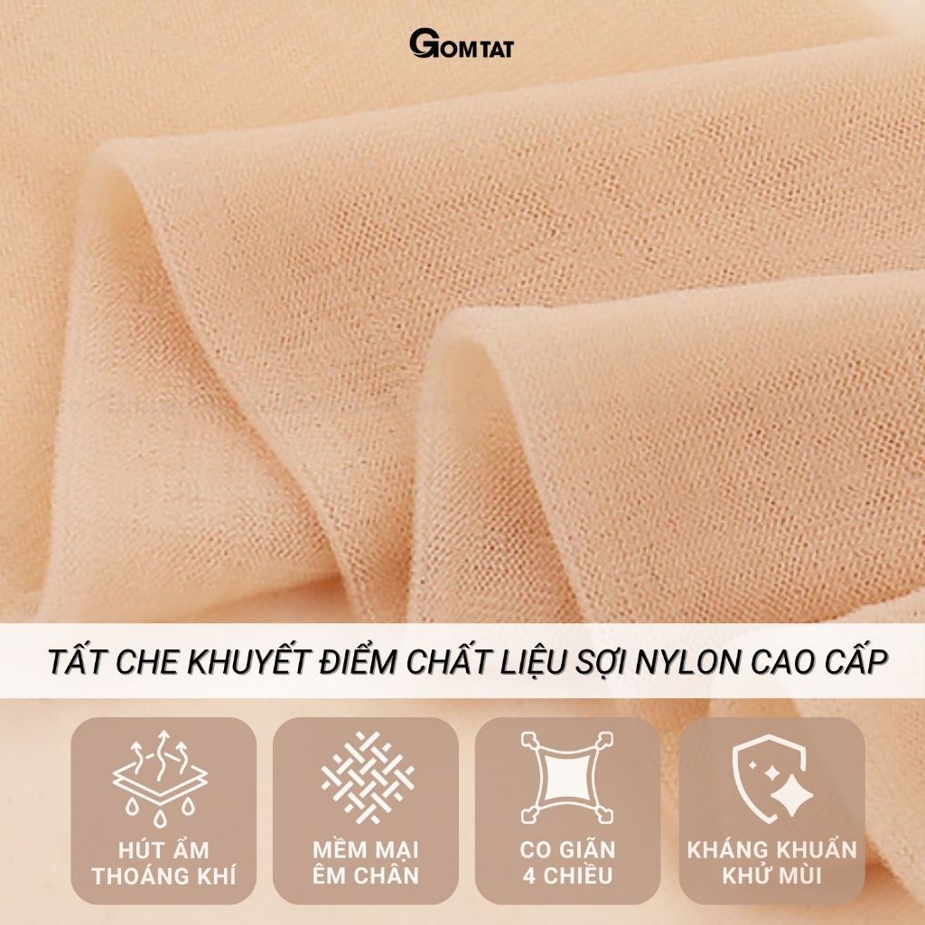 Combo 10 đôi tất che khuyết điểm cổ cao dành cho nữ GOMTAT, vớ da che khuyết điểm siêu thật chân , khó xước - D16-A099
