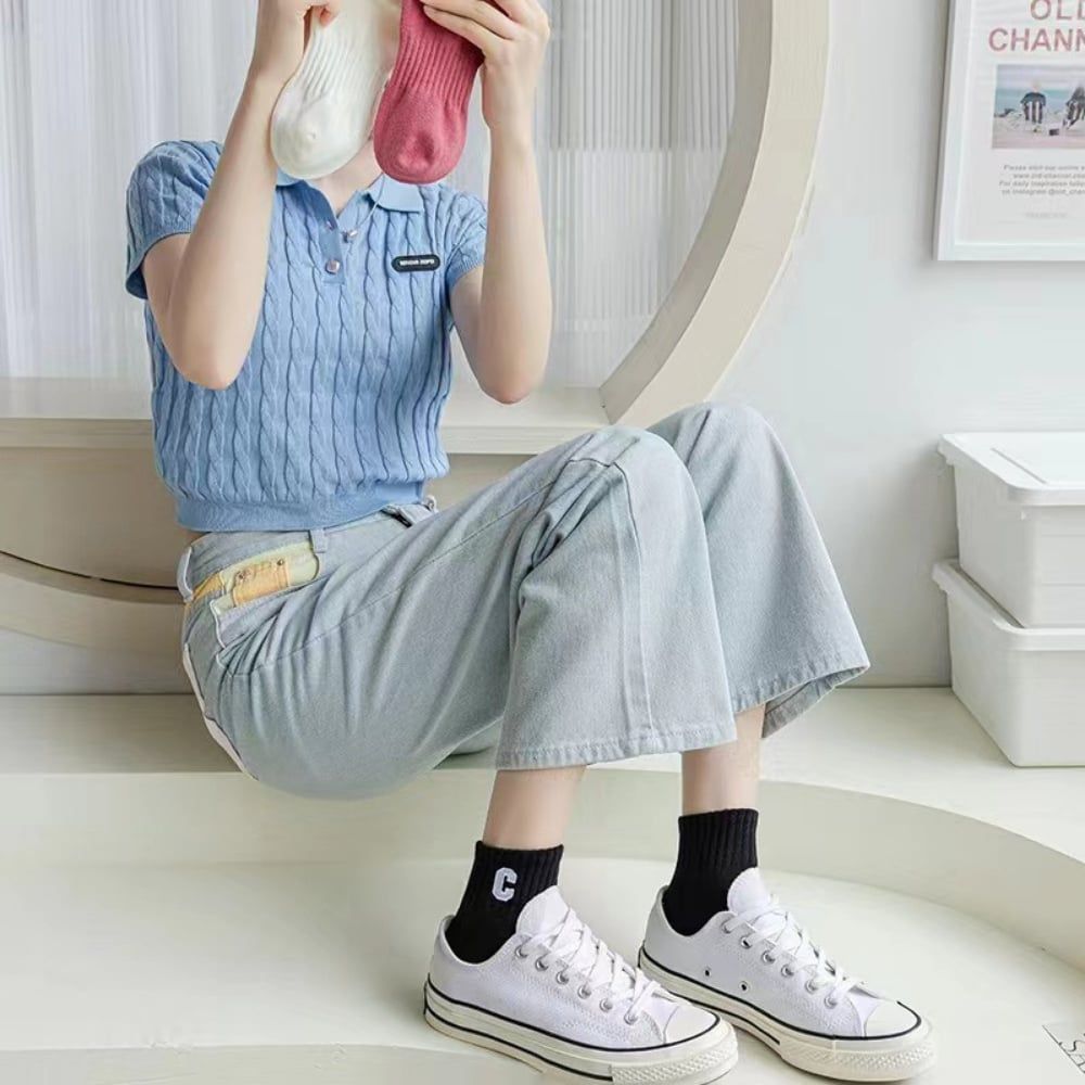 Combo 5 đôi tất nữ cổ ngắn GOMTAT chữ C, chất liệu cotton hút ẩm thoáng khí khử mùi -NGANCHUC-UYE-7004-CB5
