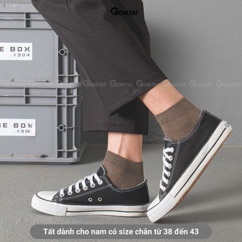  Combo 10 đôi tất cổ ngắn nam GOMTAT trơn, chất cotton hút ẩm thoáng khí - NGANTRON-FIVE-2003-CB10 