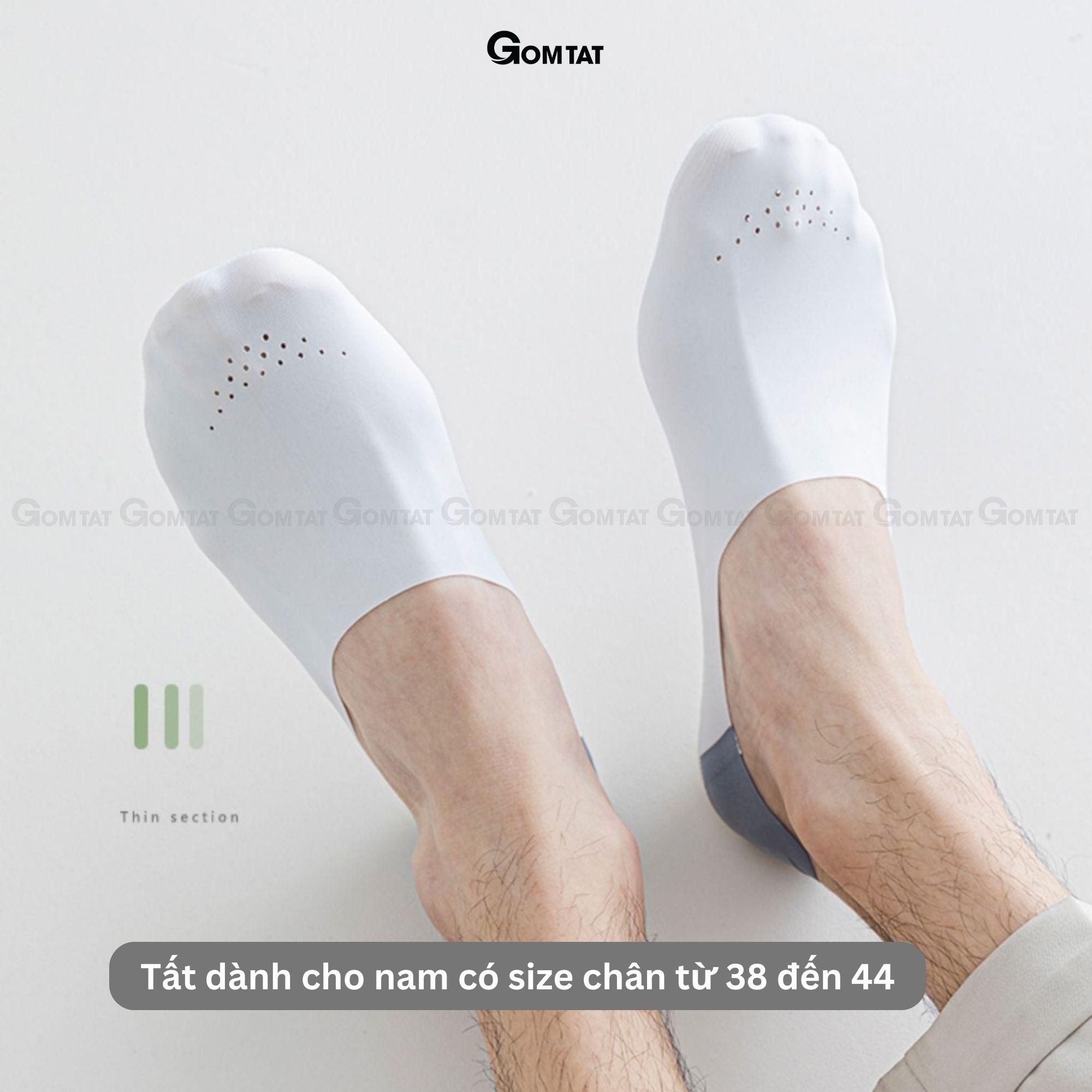 Tất vớ lười nam GOMTAT chất liệu cotton co giãn cực tốt, bề mặt có lỗ thông hơi thoáng khí  Menswear- LUA-SUX-1104-1DOI