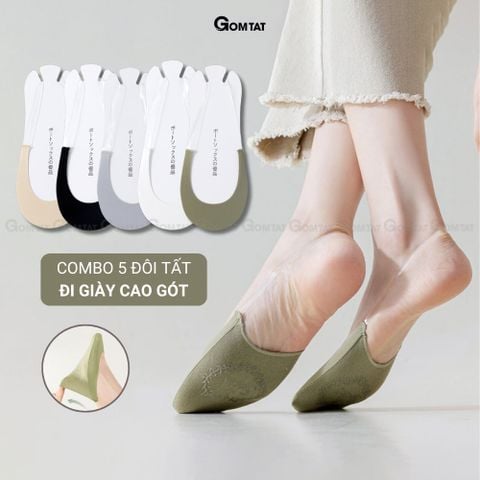  Combo 5 đôi vớ lười nữ đi giày cao gót GOMTAT, chất liệu cotton cao cấp - CAOGOT-SUX-1102-CB5 