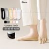 Set 5 đôi tất chân xỏ ngón GOMTAT, chất liệu sợi nylon mềm mịn, hút ẩm thoáng khí, khử mùi êm chân - D16-A095-CB5