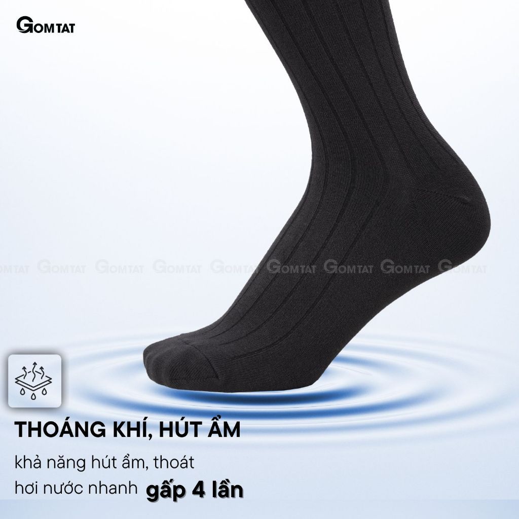 Tất nam đi giày tây GOMTAT cao cấp, vớ nam công sở chất liệu sợi Modal gỗ sồi cao cấp kháng khuẩn - MODAL-STA-5012-1DOI