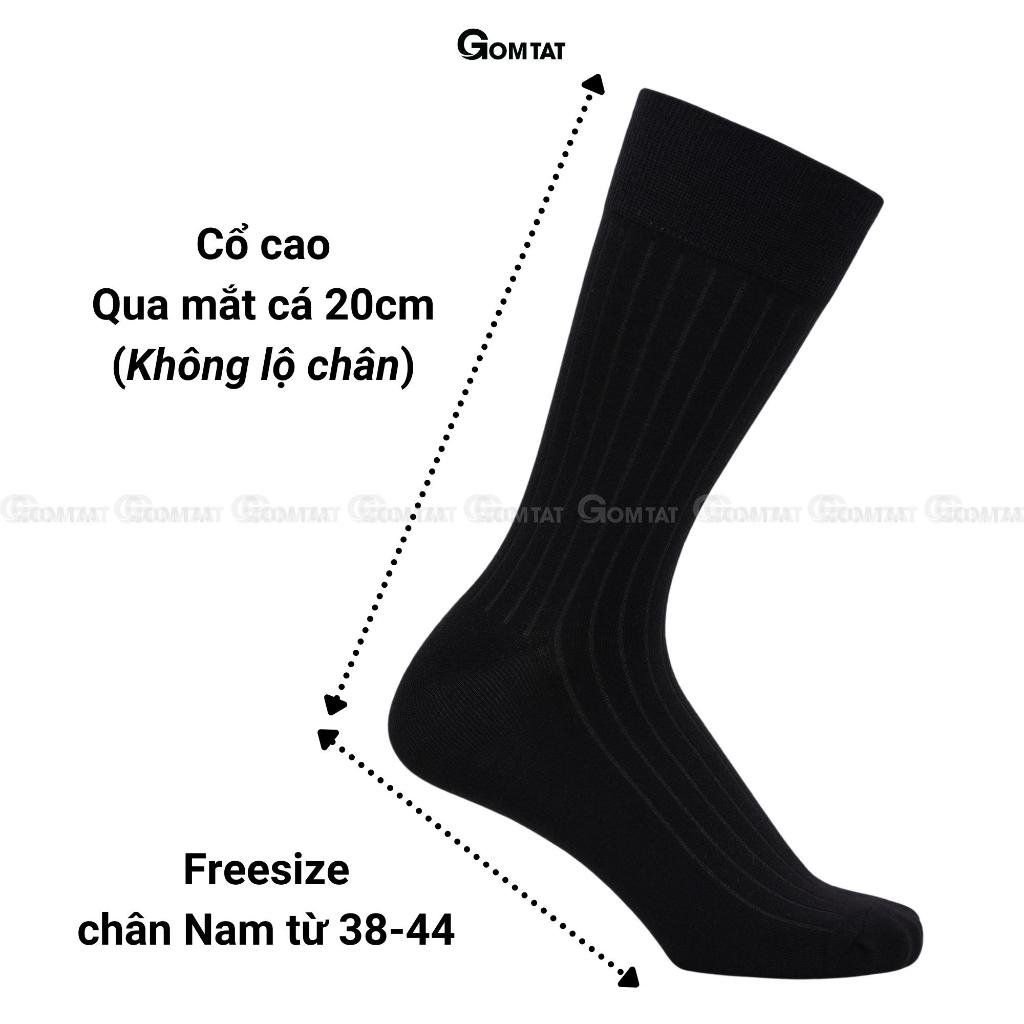 Tất vớ giày tây nam cổ cao GOMTAT mẫu gân chìm, chất liệu mềm mại, thoáng mát, êm chân Menswear - GOM-TAYGANCHIM-1DOI