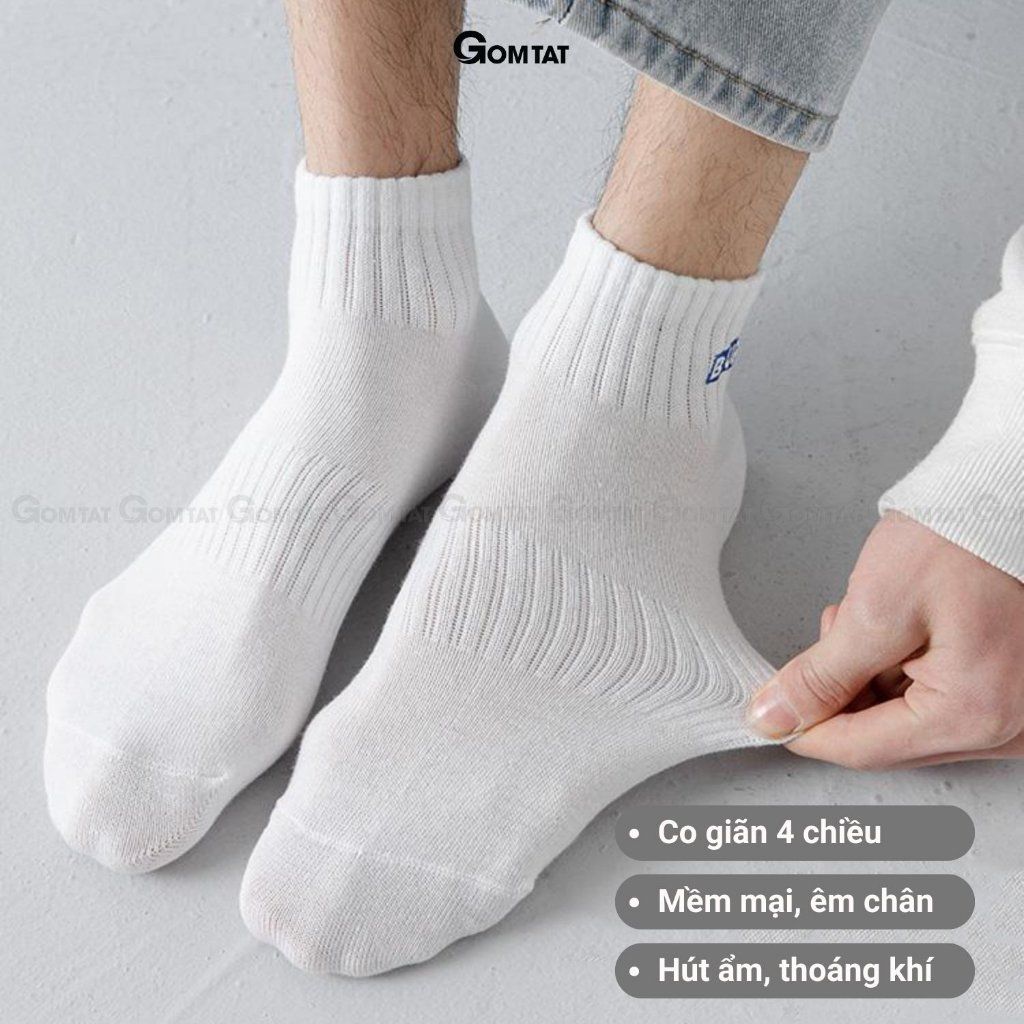 Set 5 đôi tất nam cổ ngắn hoạ tiết GOMTAT mẫu BUG, vớ cổ ngắn nam chất liệu cotton mềm mại, thấm hút mồ hôi - CNCC-BUG