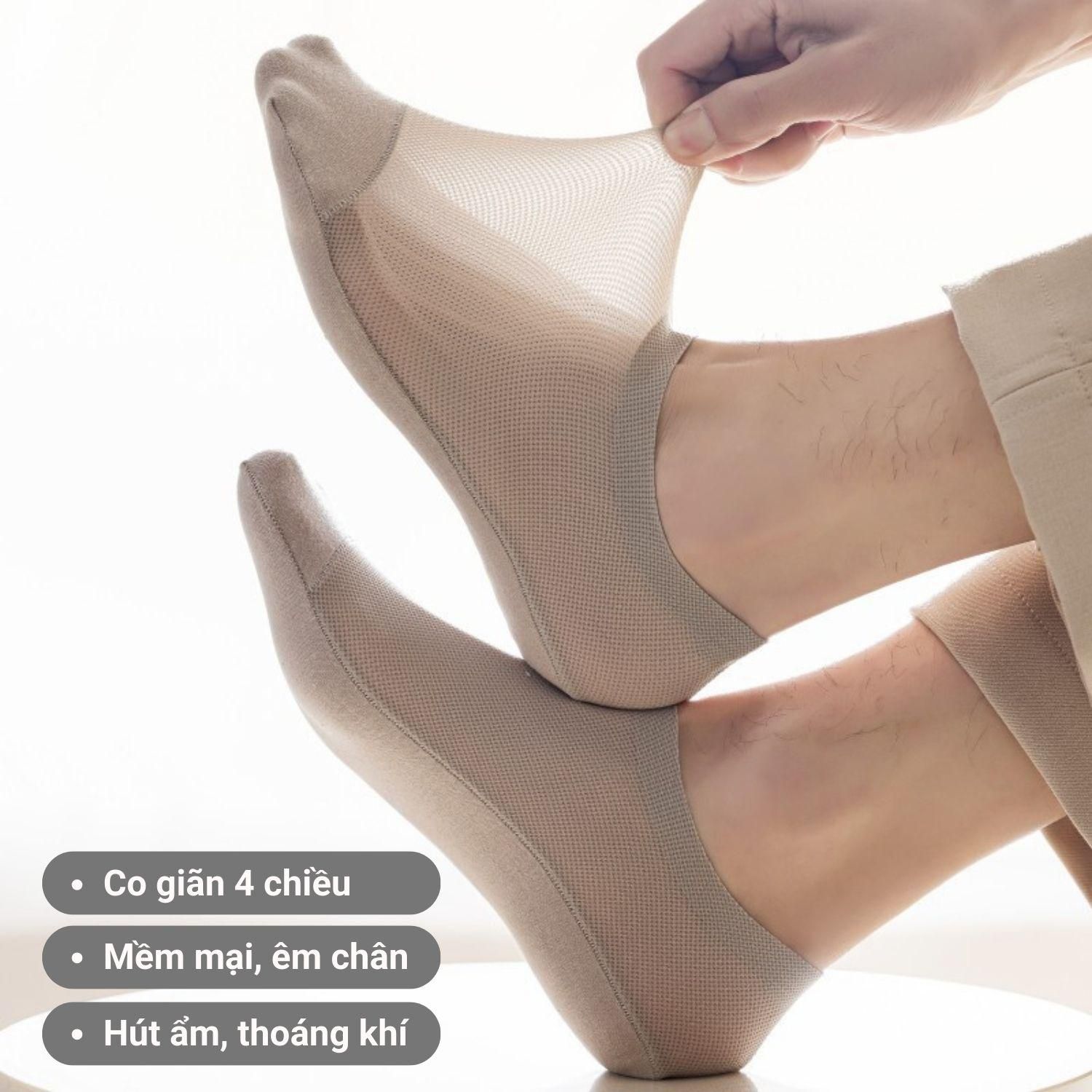 Tất tàng hình nam GOMTAT chất liệu cotton cao cấp, vớ lười nam mềm mịn, thoáng mát, êm chân, vớ tàng hình nam, tất lười nam Menswear, Xanh - HAILUOI-PO-3019-1DOI