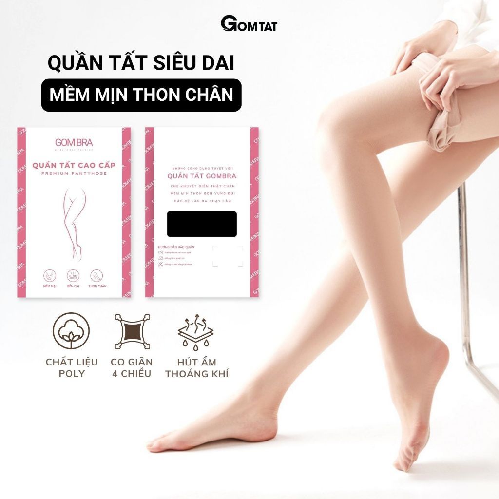 Quần tất siêu dai GOMTAT cao cấp, vớ quần siêu mỏng mịn, thon chân làm đều màu da - QT-1022