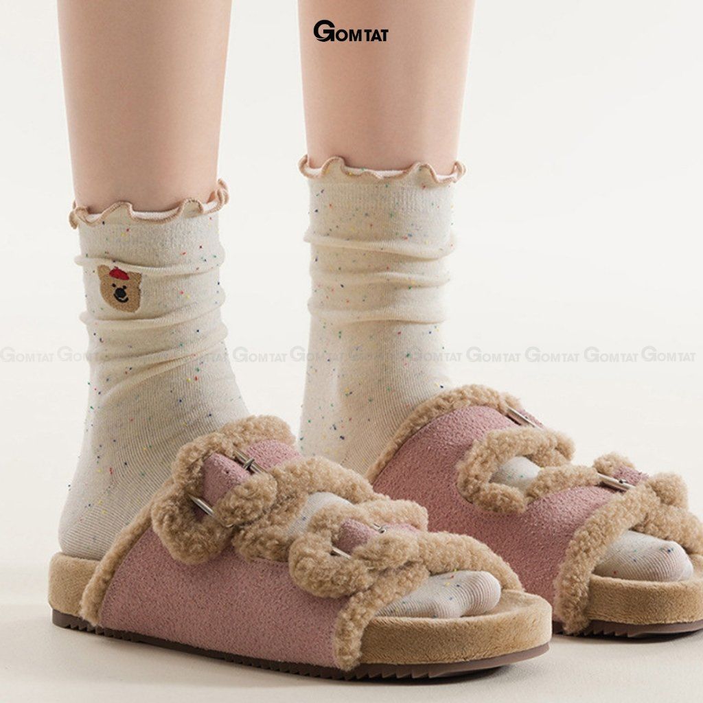 Set 5 đôi tất nữ cổ cao GOMTAT họa tiết động vật, vớ nữ phong cách Hàn Quốc siêu hot – JIN-2513-CB5