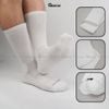 Combo 10 đôi vớ trắng GOMTAT nam nữ cổ cao, chất liệu cotton mềm mại, có lót xù êm chân - STA-5009-CB10